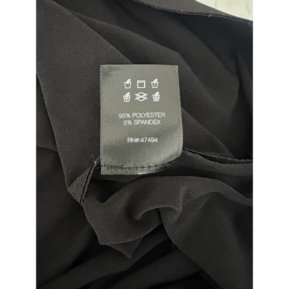 Norman Kamali Black Short Sleeve Mock Neck Blouse Sz XL EUC - Picture 8 of 8